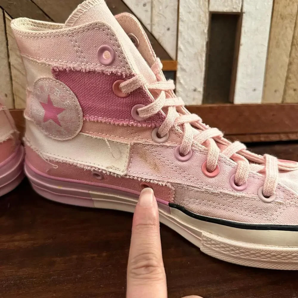 Millie Bobby Brown x Converse Chuck Taylor All Star Hi Petal Pink‎ Sneakers 9.5 - Picture 5 of 7